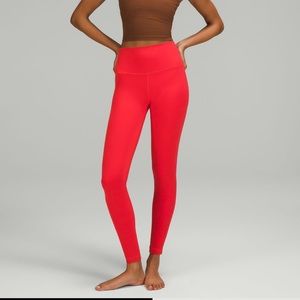 Lululemon Align high rise Red Leggings 25” NWOT double lined